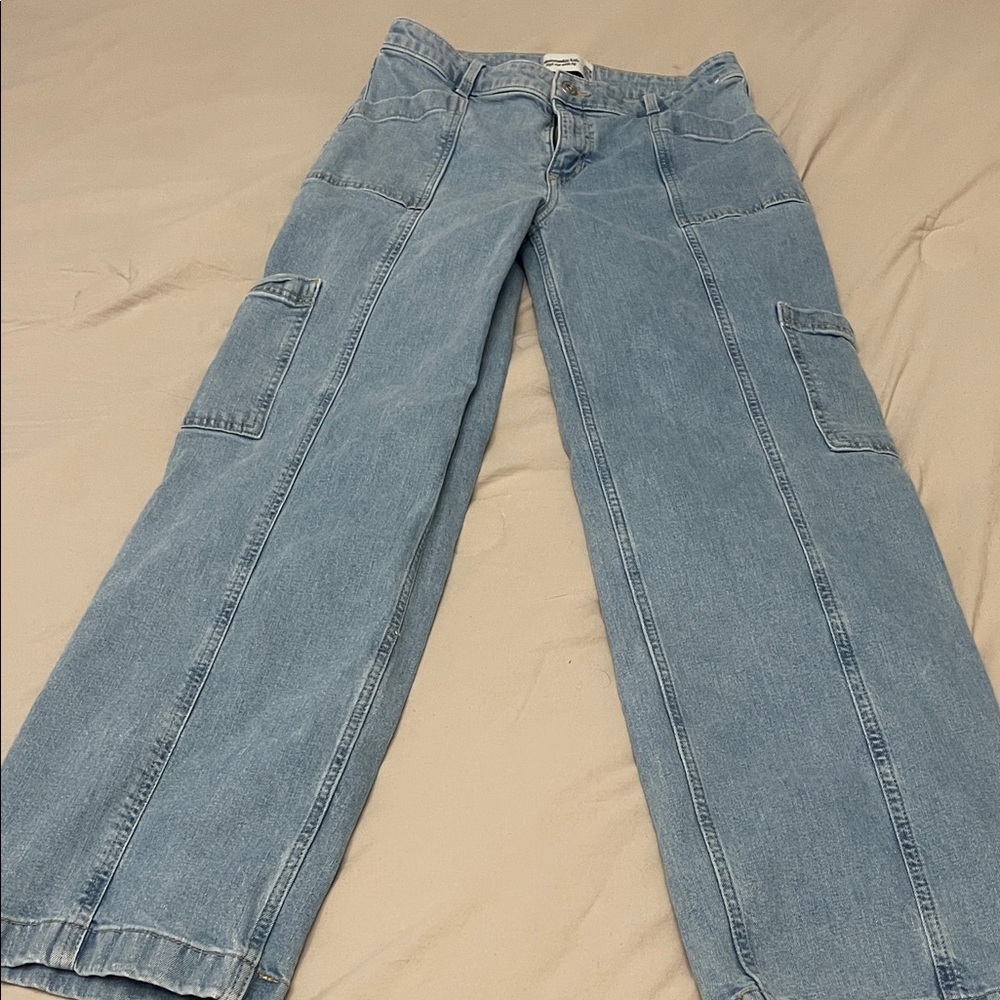 Abercrombie & Fitch Light Blue Wide Leg Jeans